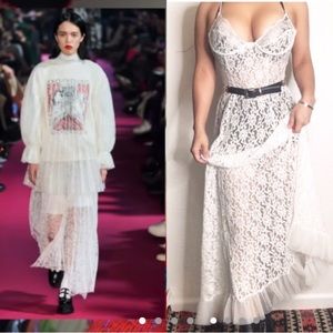 Vintage lace and tulle  slip Size XS-M small bust